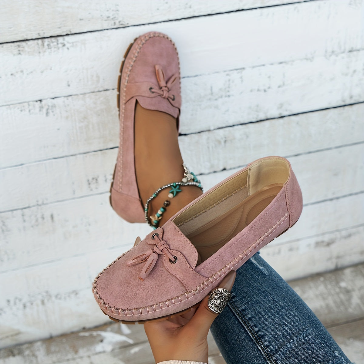 Viktorie® - Klasické loafers s detailem třásní