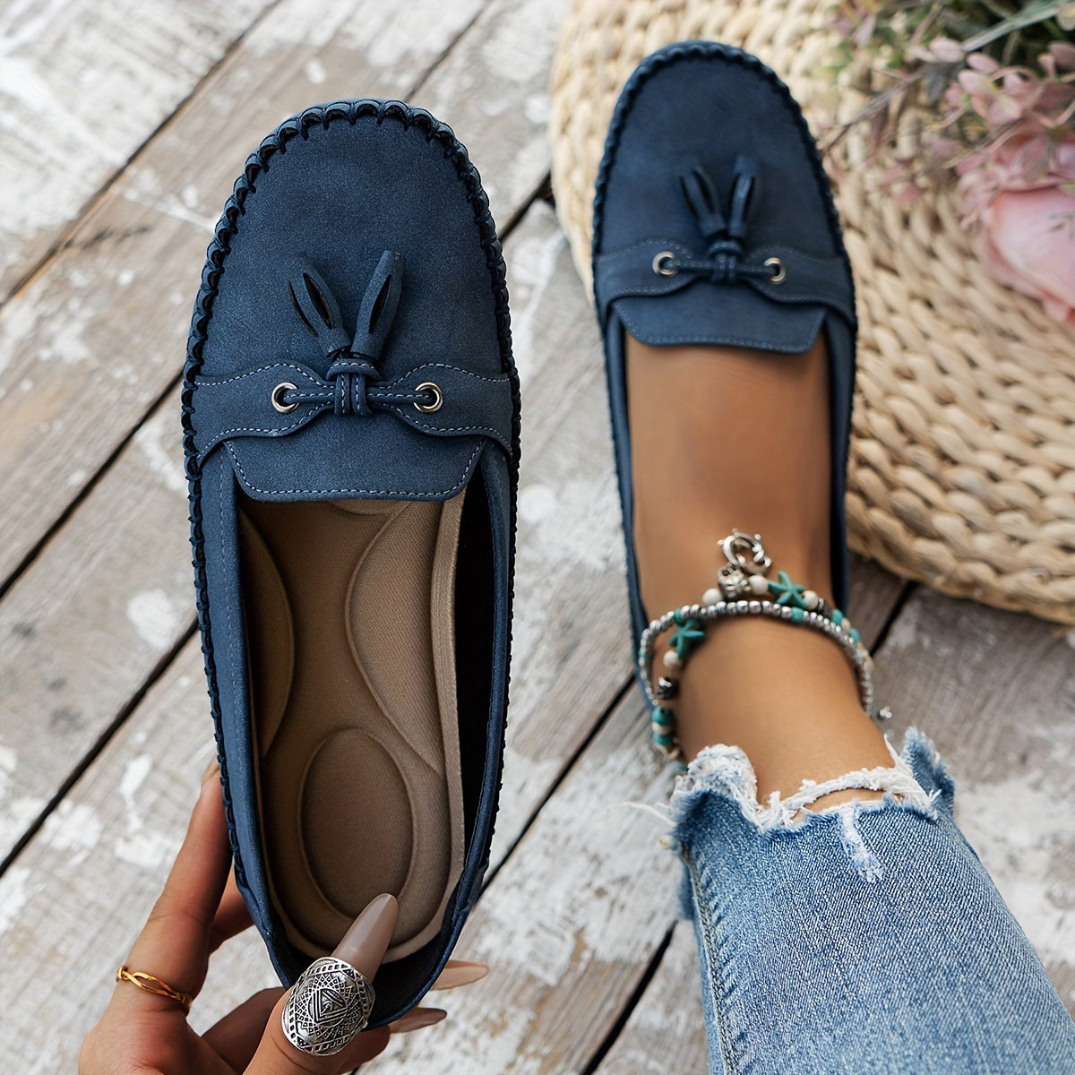 Viktorie® - Klasické loafers s detailem třásní