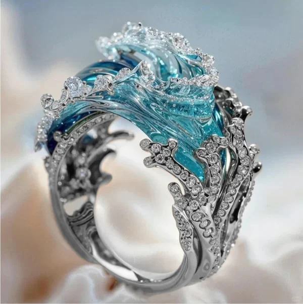 Viktorie® Perla | Oceánský prsten s vlnkovým designem