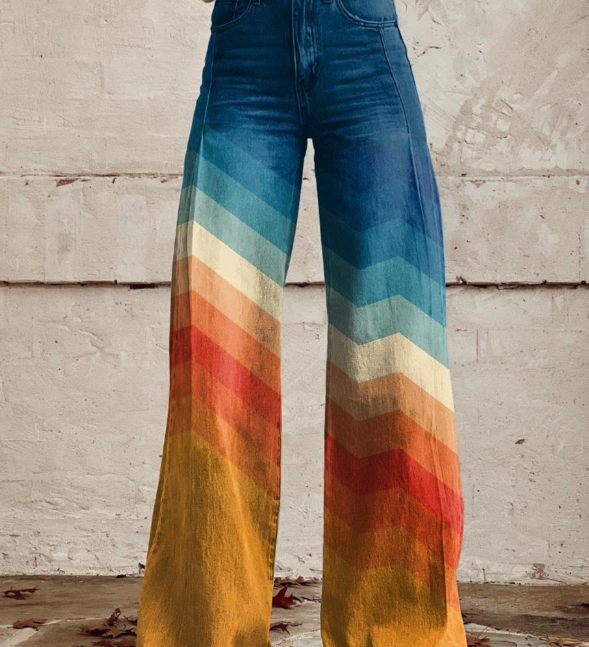 Léa® - Elegantní Retro Zigzag Kalhoty